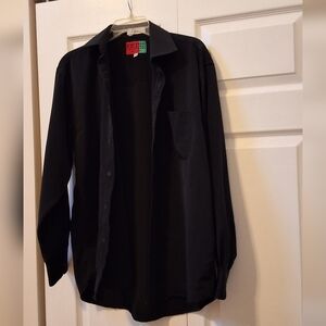 Pepe Rosso, Men's 15-15.5, Black Long Sleeve Dress Shirt